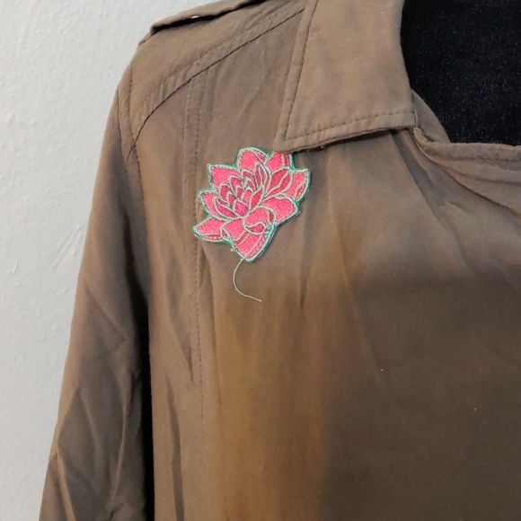 Xhilaration womens jacket green army utility sz M - Picture 3 of 8